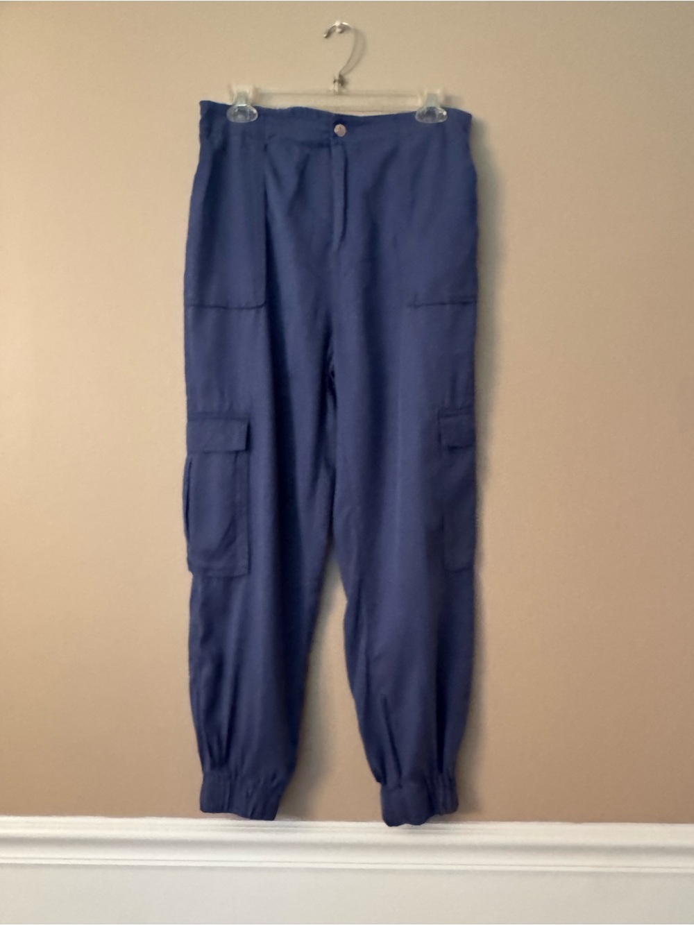 SAVIDA Women's Navy Cargo Jogger Pants - Casual Utility Style